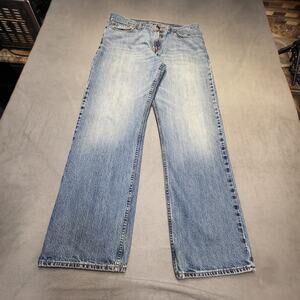 Old Navy Jeans Mens 36x32 Blue Loose Straight Leg Distressed Denim